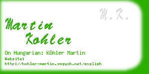martin kohler business card
